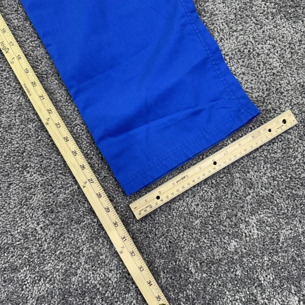 Cherokee Workwear Pants Mens L Blue Scrub Elastic Waist Drawstring Cargo Pockets